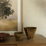 Metal Planter with Antique Brass Finish - Rug & Weave