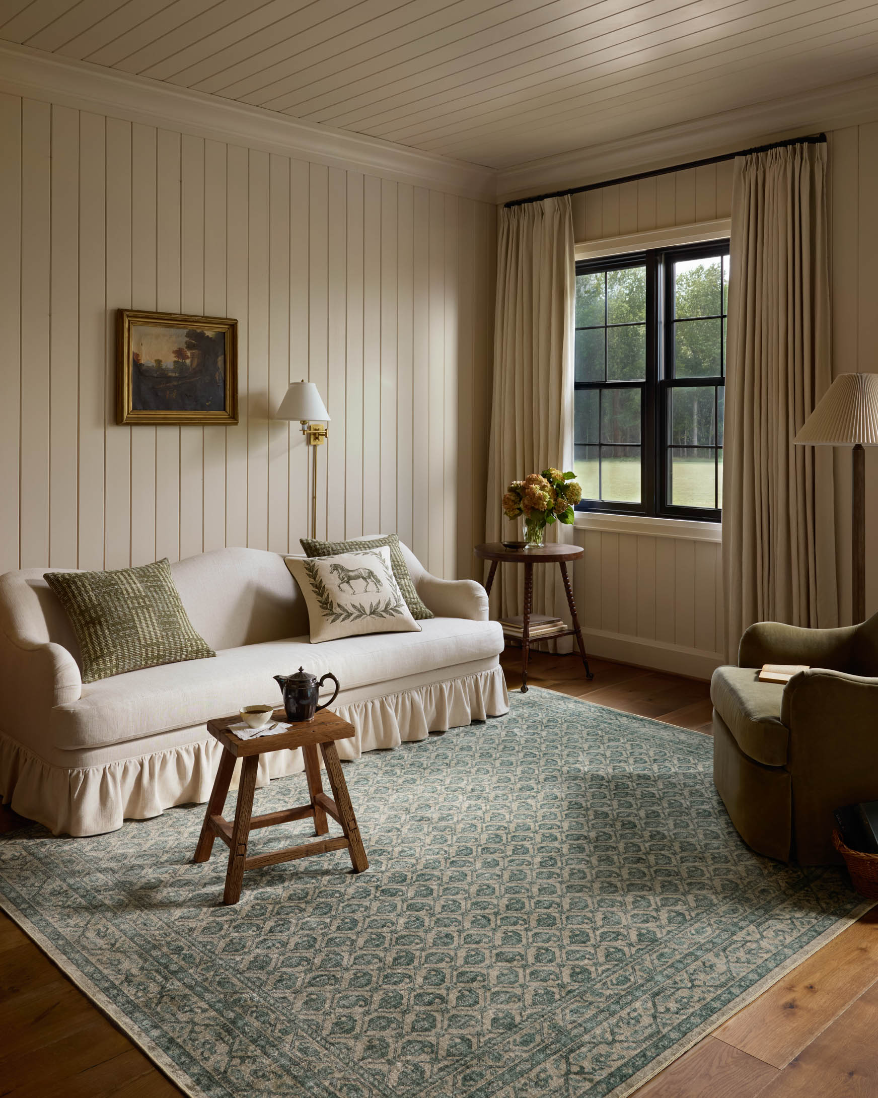 Chris Loves Julia x Loloi Ramona Bone / Teal Rug - Rug & Weave