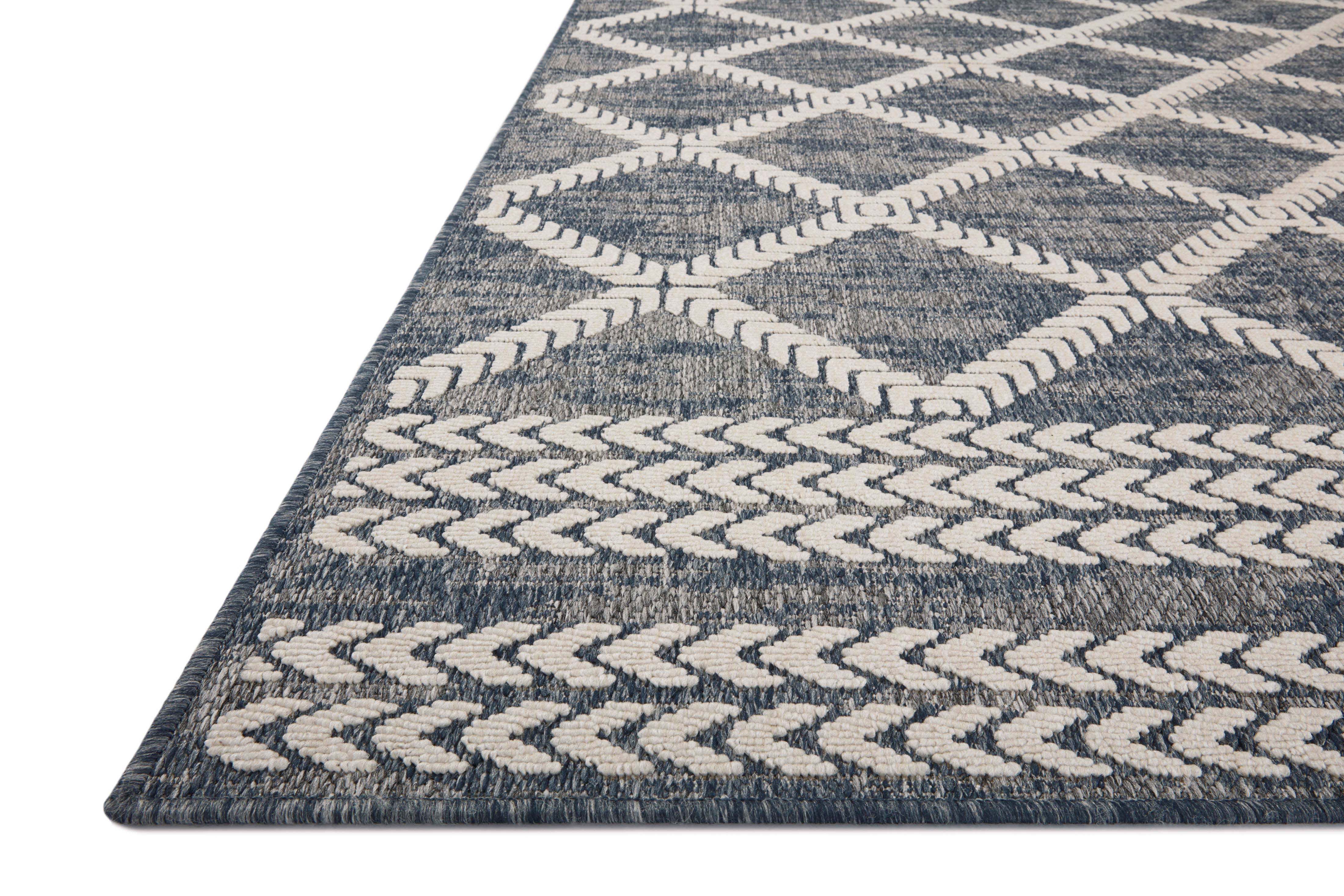 Loloi Rainier Denim / Ivory Rug No.1 RUGS - synthetic Loloi 18" x 18"