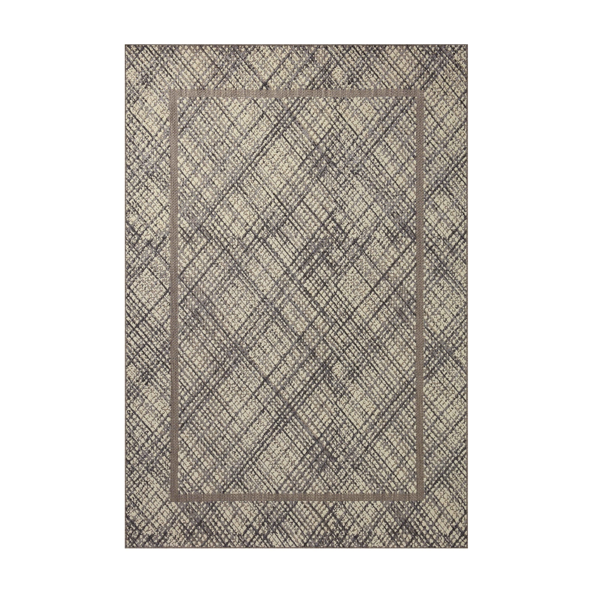 Loloi Rainier Ivory / Charcoal Rug Loloi 18" x 18"