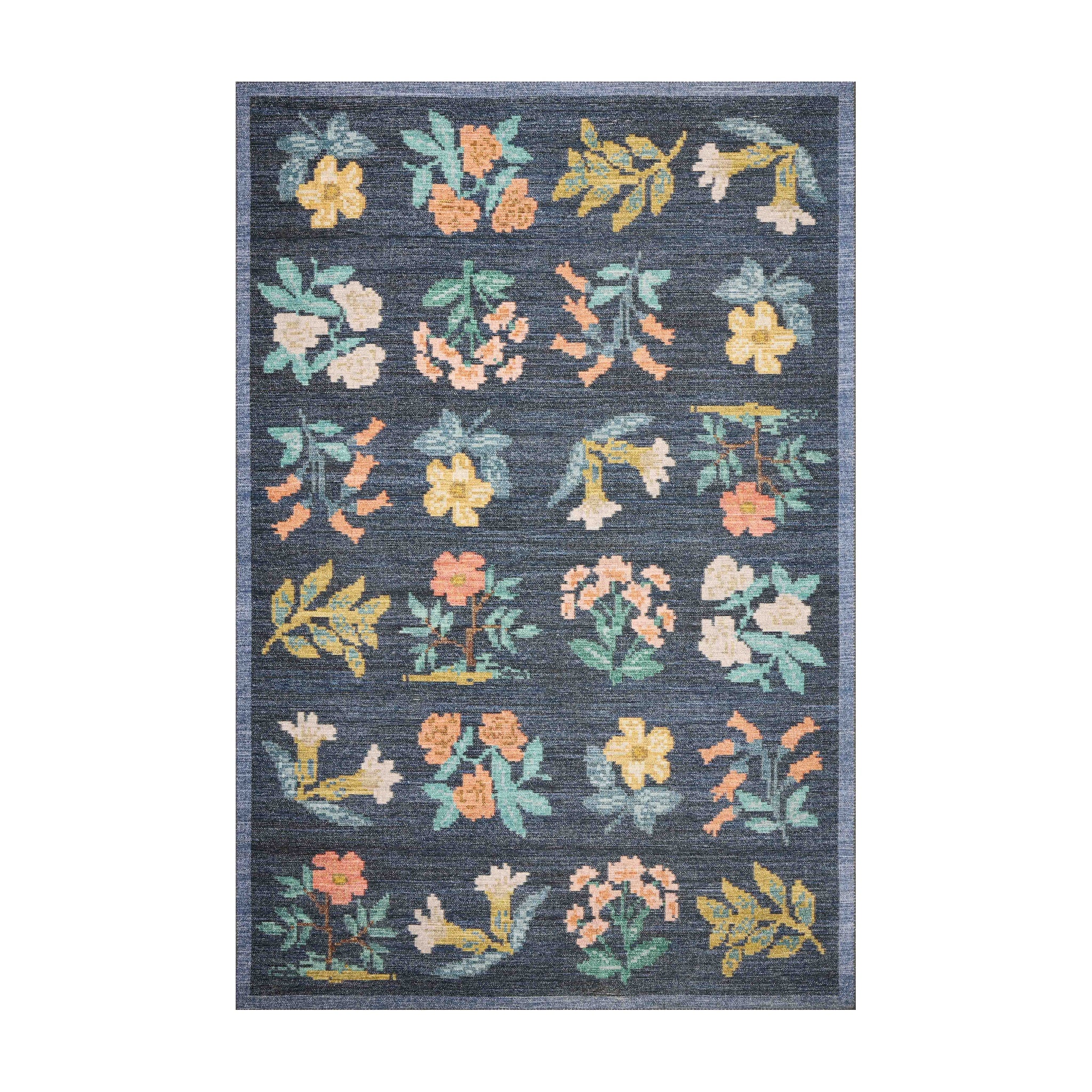 Rifle Paper Co. x Loloi Rosa Navy Rug RUGS - synthetic Loloi 2'0" x 5'0"