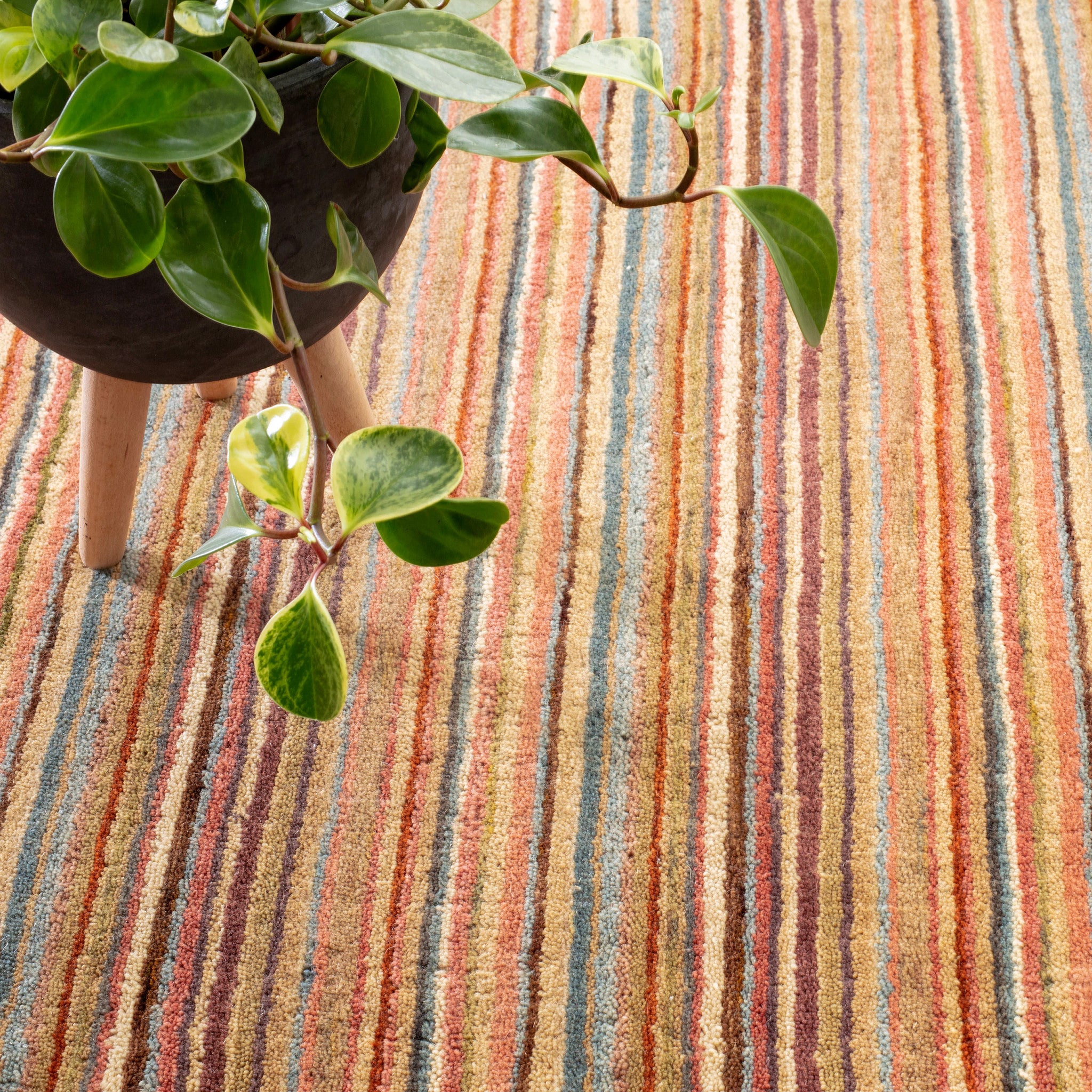 Brindle Stripe Hand Loom Knotted Wool Rug RUGS - wool Dash & Albert