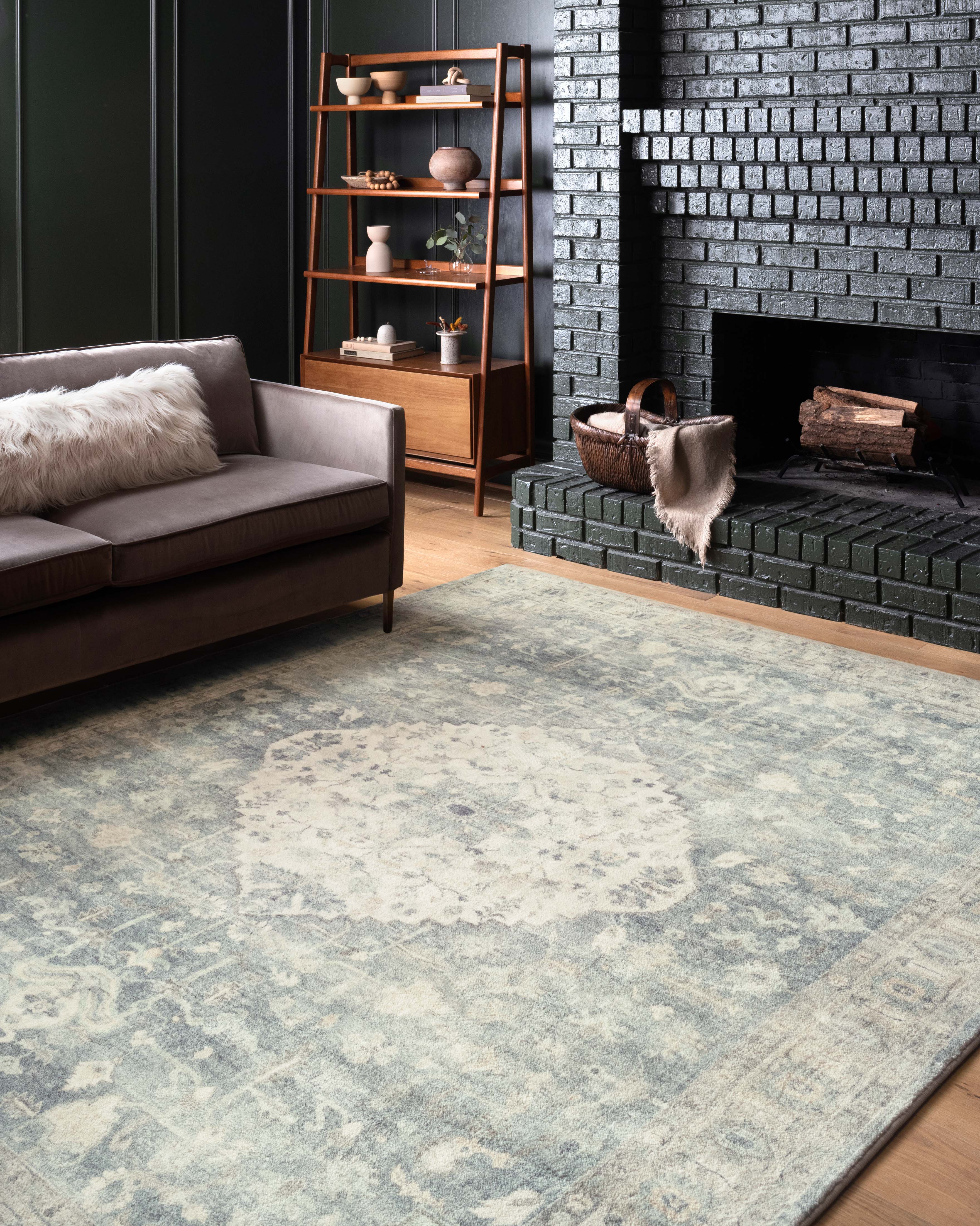 Loloi Rosette Denim / Fog Rug RUGS - synthetic Loloi