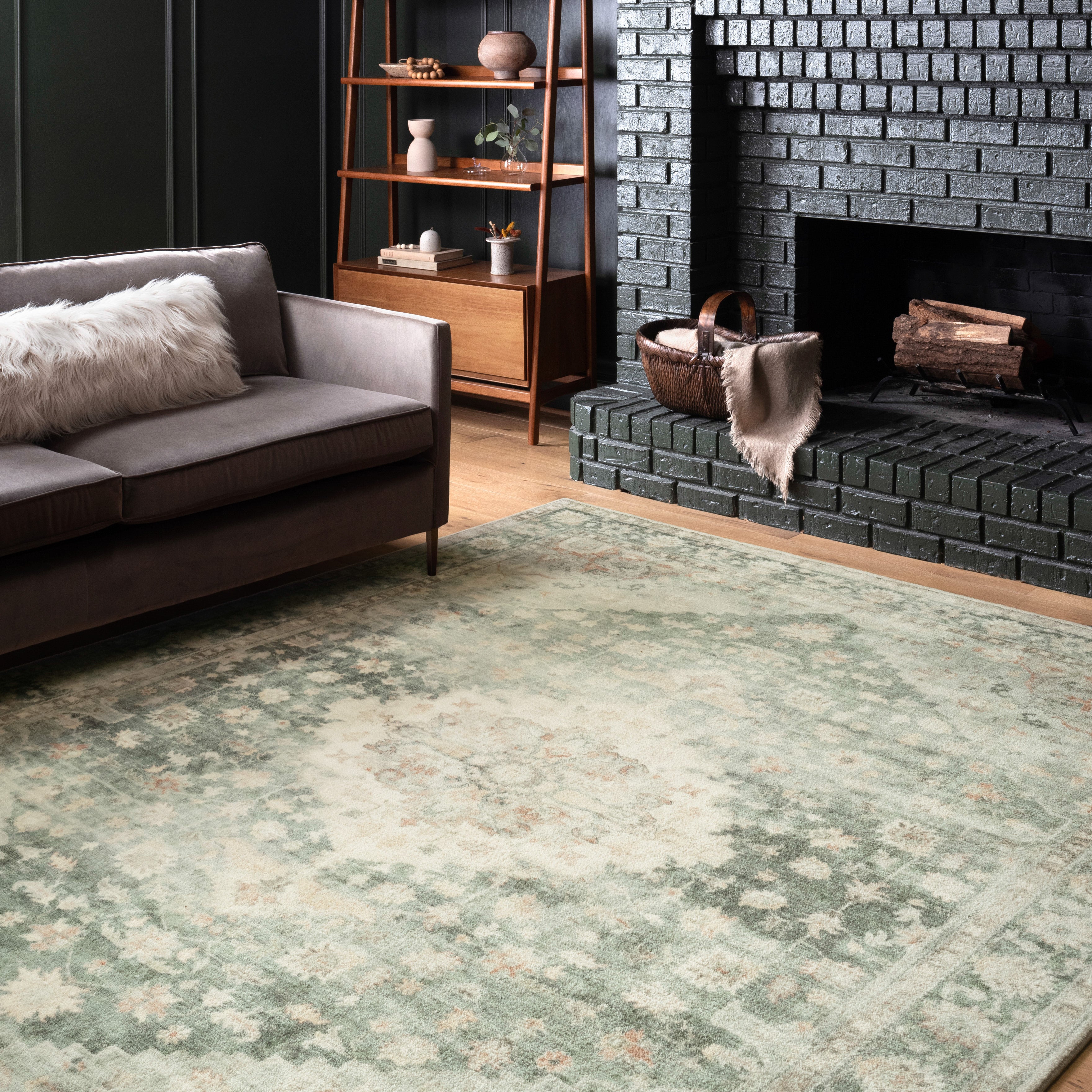 Loloi Rosette Teal / Ivory Rug RUGS - synthetic Loloi