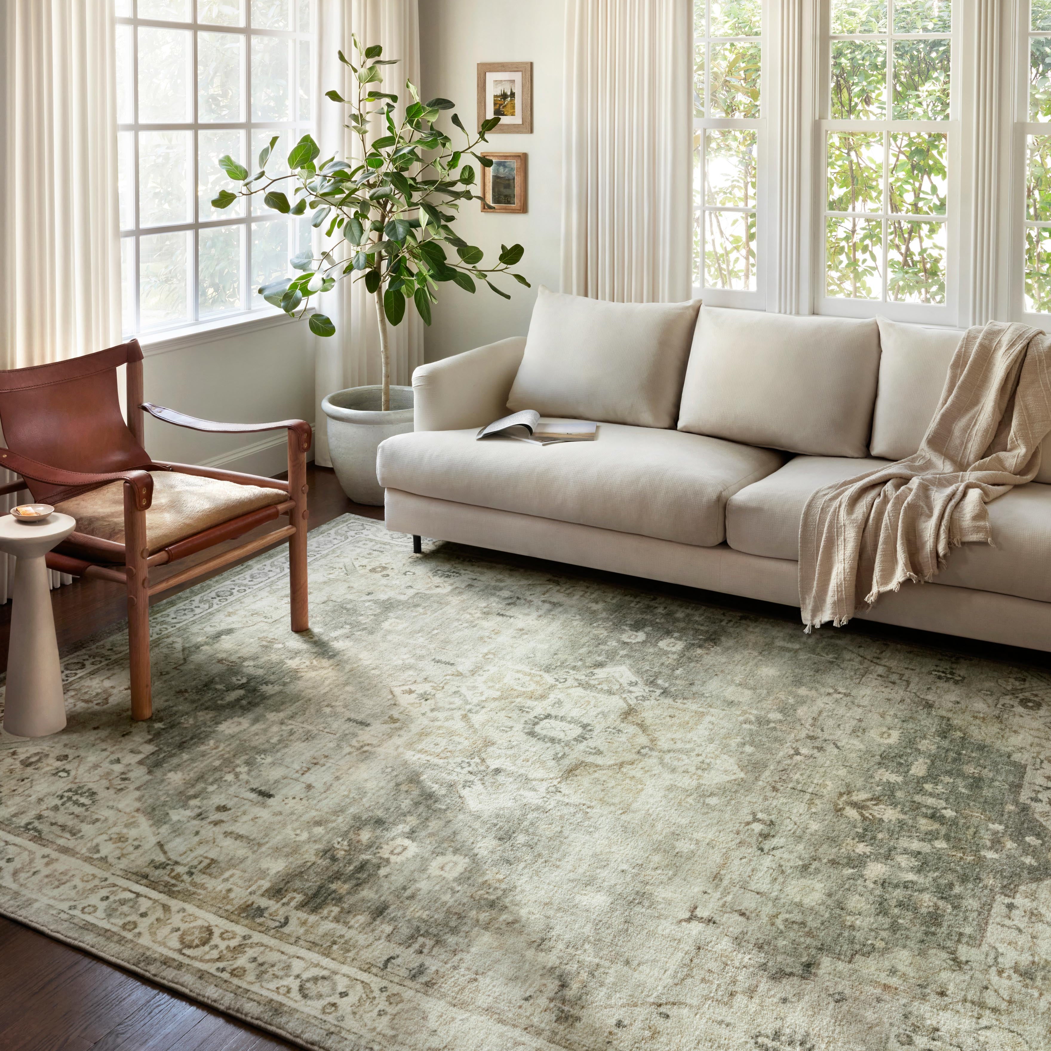 Loloi Rosette Sage / Beige Rug RUGS - synthetic Loloi