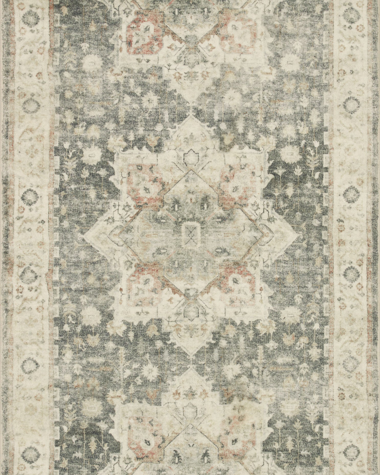 Loloi Rosette Slate / Ivory Rug RUGS - synthetic Loloi