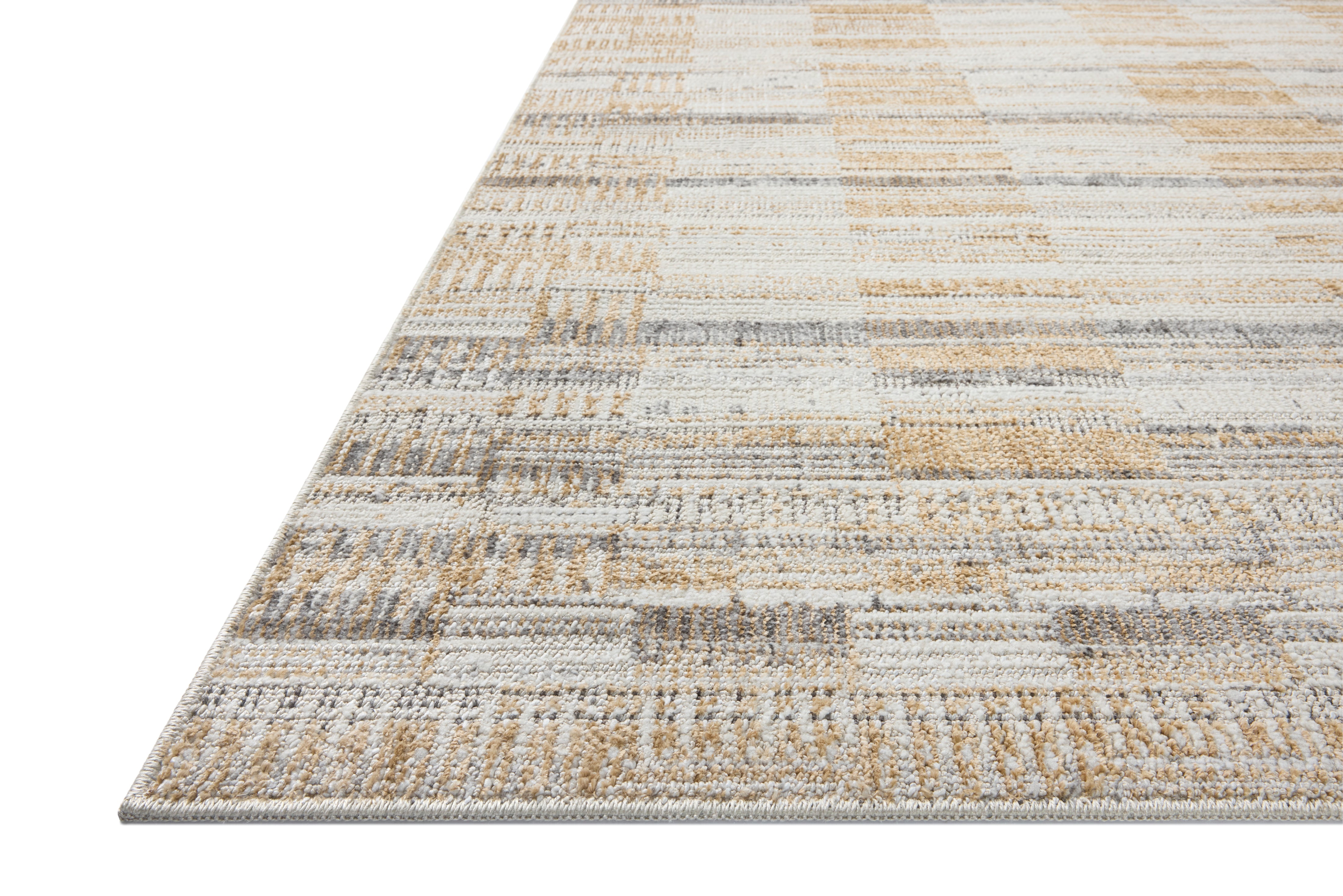 Loloi Roxie Granite / Gold Square Rug RUGS - synthetic Loloi