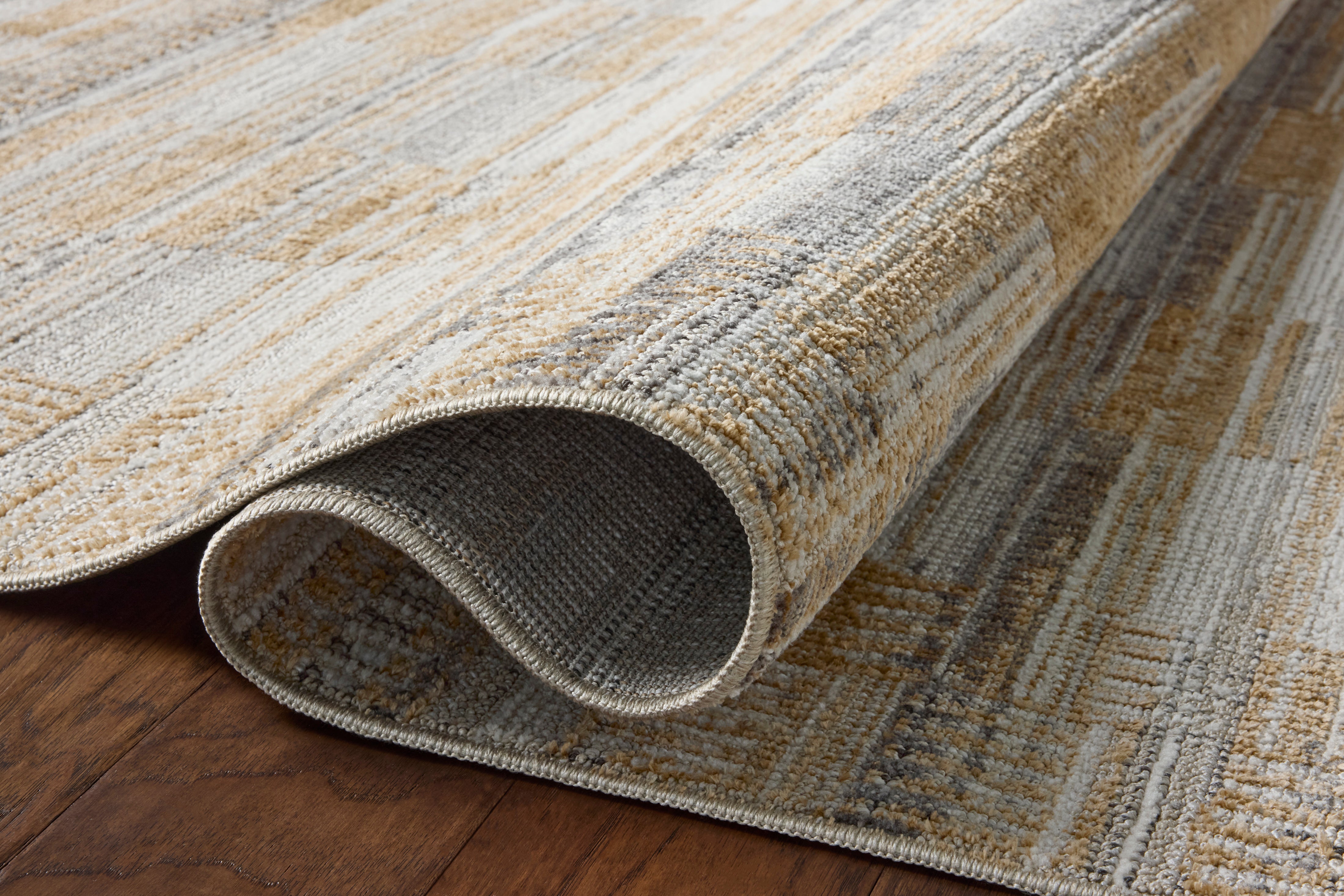 Loloi Roxie Granite / Gold Square Rug RUGS - synthetic Loloi