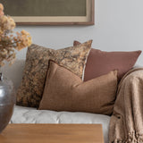 Jean Stoffer x Loloi Flange Pillow Chocolate