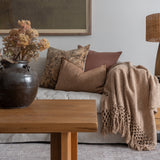 Jean Stoffer x Loloi Flange Pillow Chocolate