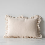 Oatmeal Ruffle Pillow Cover 1 - PILLOWS - Linen - neutral Rug & Weave Pillows