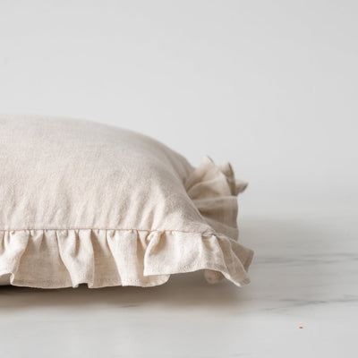 Oatmeal Ruffle Pillow Cover
