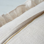 Oatmeal Ruffle Pillow Cover 1 - PILLOWS - Linen - neutral Rug & Weave Pillows