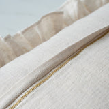Oatmeal Ruffle Pillow Cover 1 - PILLOWS - Linen - neutral Rug & Weave Pillows