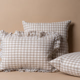 Gingham Ruffle Pillow Cover
