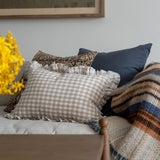 Gingham Ruffle Pillow Cover
