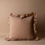 Latte Ruffle Pillow Cover 1 - PILLOWS - Linen - neutral Rug & Weave Pillows