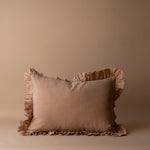 Latte Ruffle Pillow Cover 1 - PILLOWS - Linen - neutral Rug & Weave Pillows