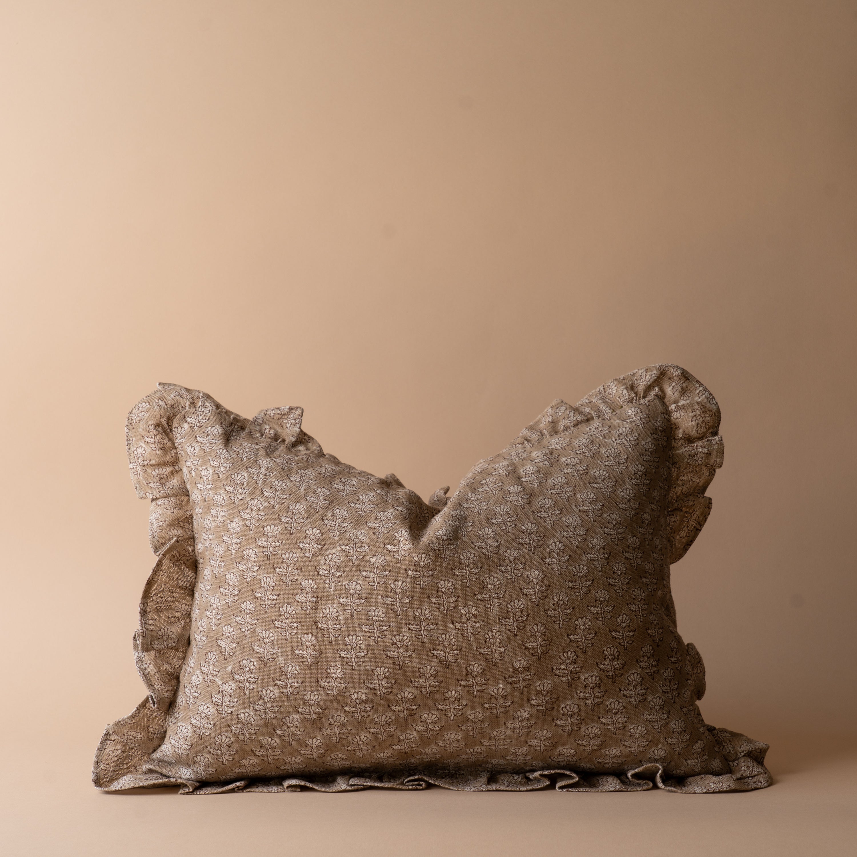 Samson Block Print Ruffle Pillow Cover 2 - PILLOWS - Block print - warm ORNA HOUSE