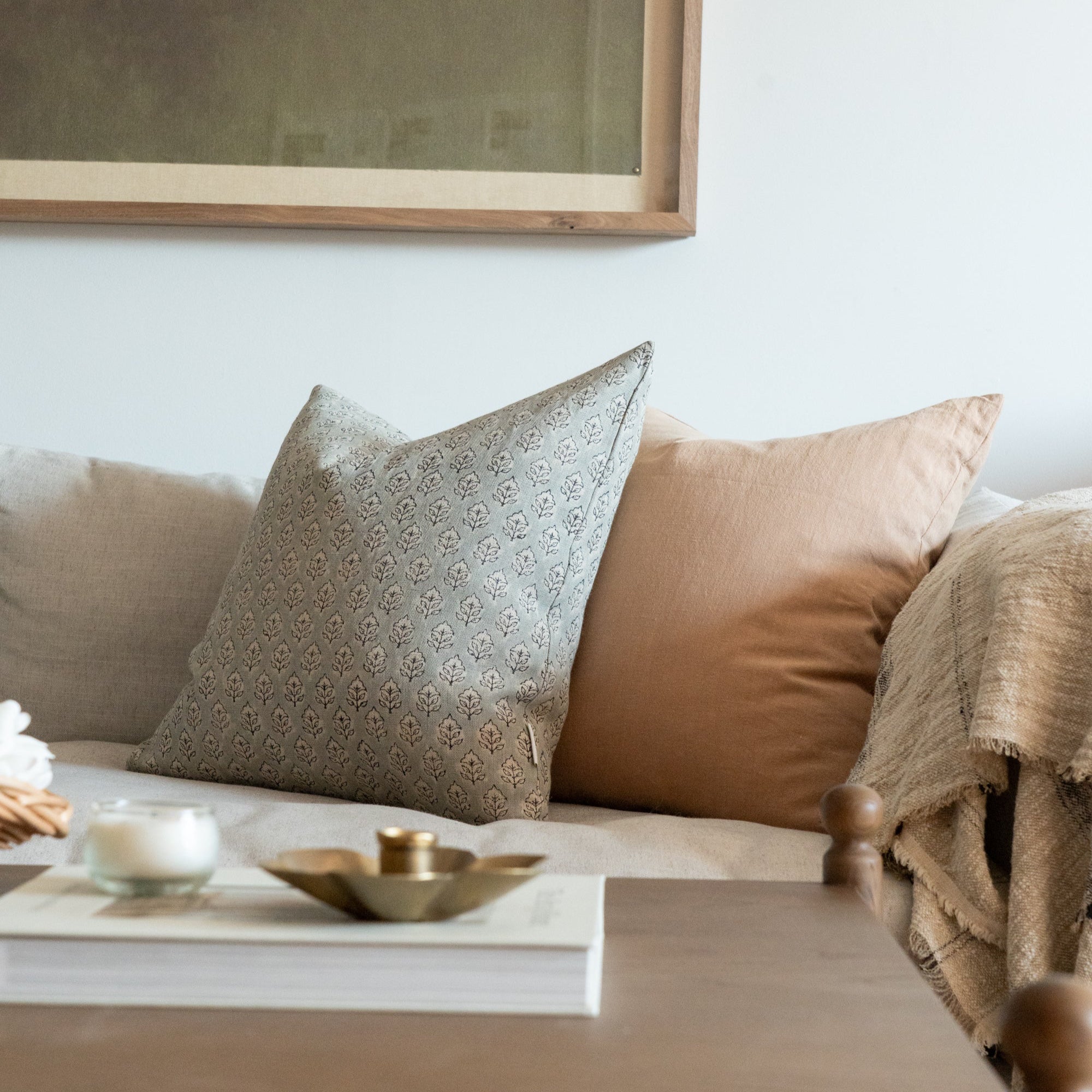 Mila Block Print Pillow Cover 3 - PILLOWS - Block print - cool Rug & Weave Pillows