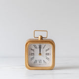 Brass Tabletop Clock with Handle - Rug & Weave