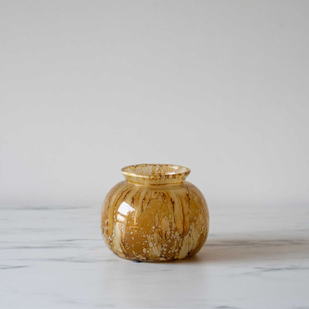 Marbled Amber Glass Vase-Rug & Weave