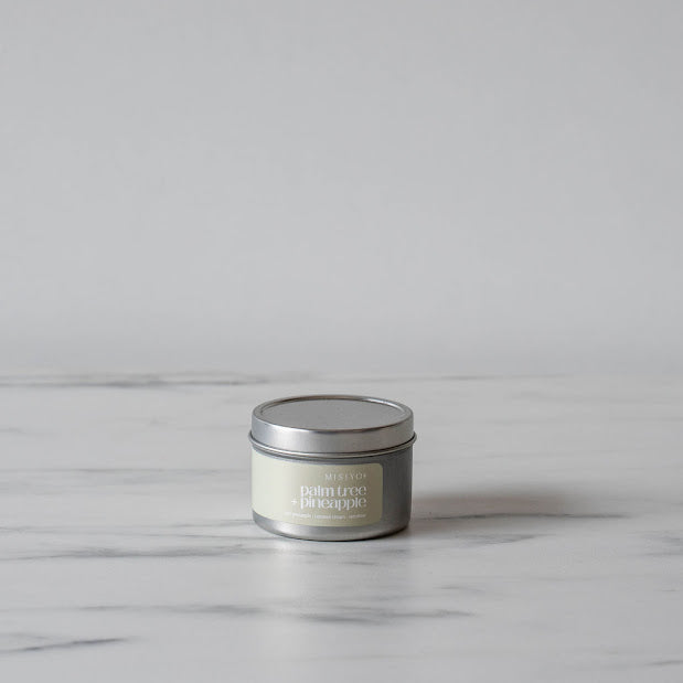 Palm Tree & Pineapple Mini Tin Candle-Rug & Weave