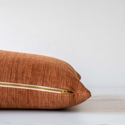 Double Sided Terracotta Thai Woven Pillow Cover