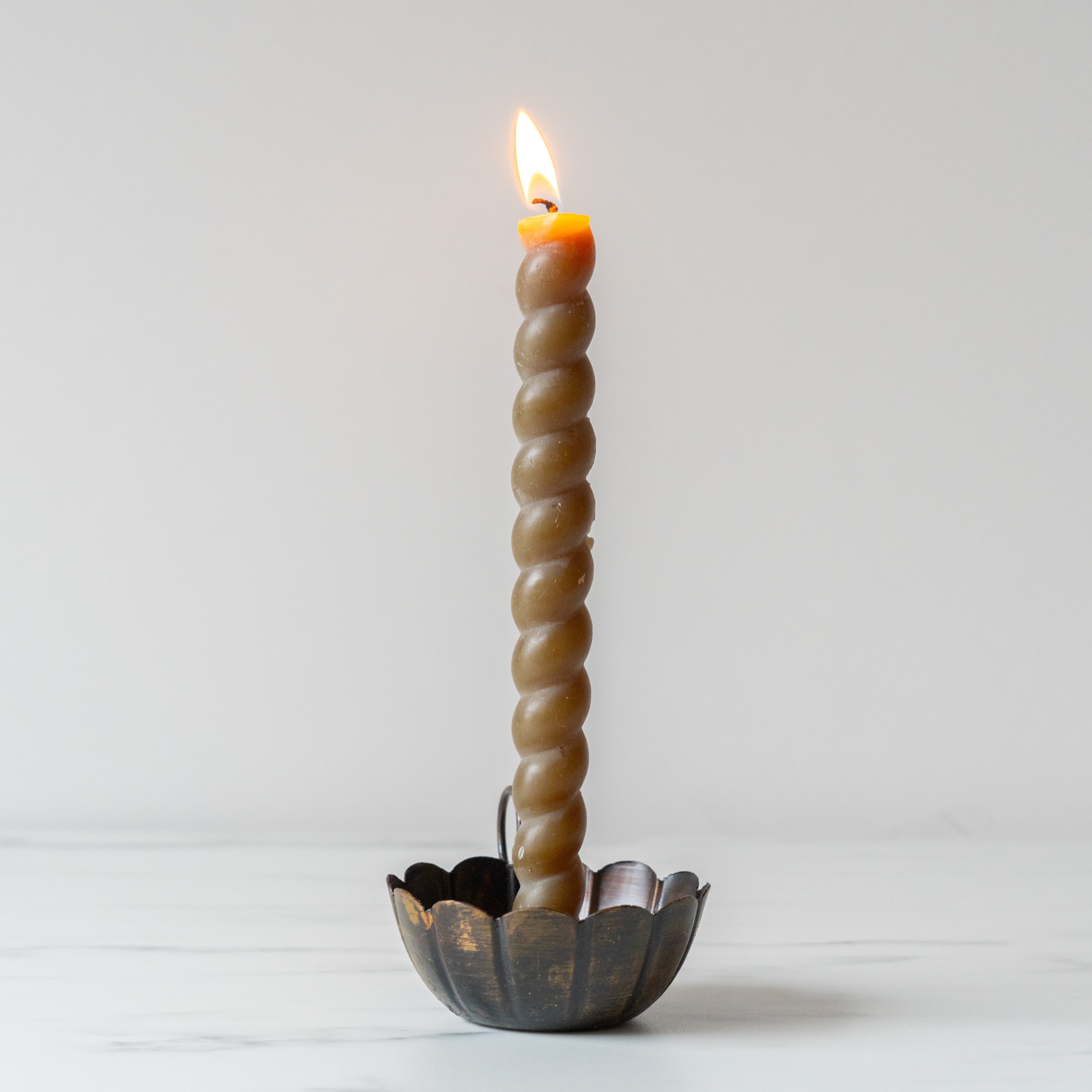 Rug & Weave - Antiqued Scallop Taper Candle Holder