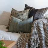 Dusk Tussar Fringe Pillow Cover