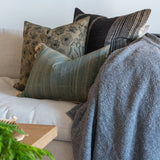 Boucle Bed Blanket with Fringe - Charcoal