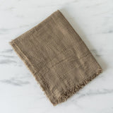 Olive Cotton Fringed Table Runner