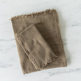 Olive Cotton Fringed Table Runner