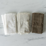 Oat Cotton Fringed Napkin Set