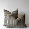 Charcoal Tussar Fringe Pillow Cover