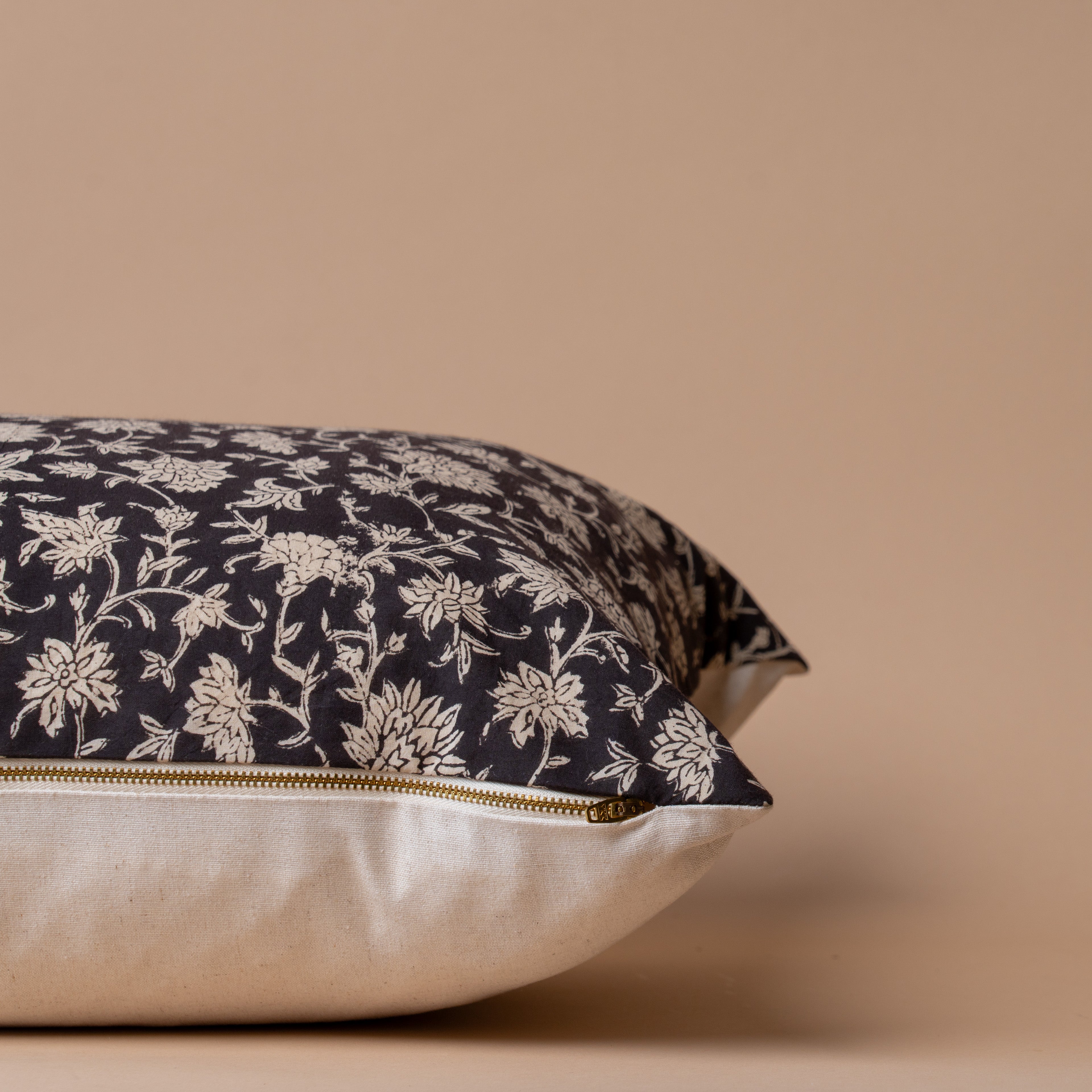 Mica Floral Pillow Cover 00-1 - PILLOWS - block print - neutral Rug & Weave Pillows