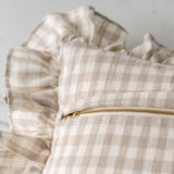 Gingham Ruffle Pillow Cover