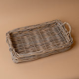 Rectangular Rattan Tray with Handles