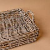 Rectangular Rattan Tray with Handles
