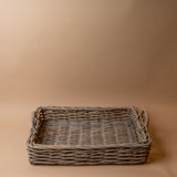 Rectangular Rattan Tray with Handles