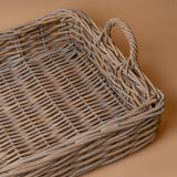 Rectangular Rattan Tray with Handles