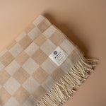 Supersoft Beige Check Wool Blanket blanket McNutt