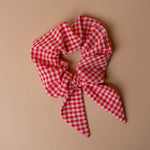 Red Gingham Scrunchie Rug & Weave Large with Ties
