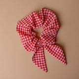 Red Gingham Scrunchie Rug & Weave Large with Ties