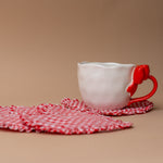 Gingham Heart Coaster Rug & weave