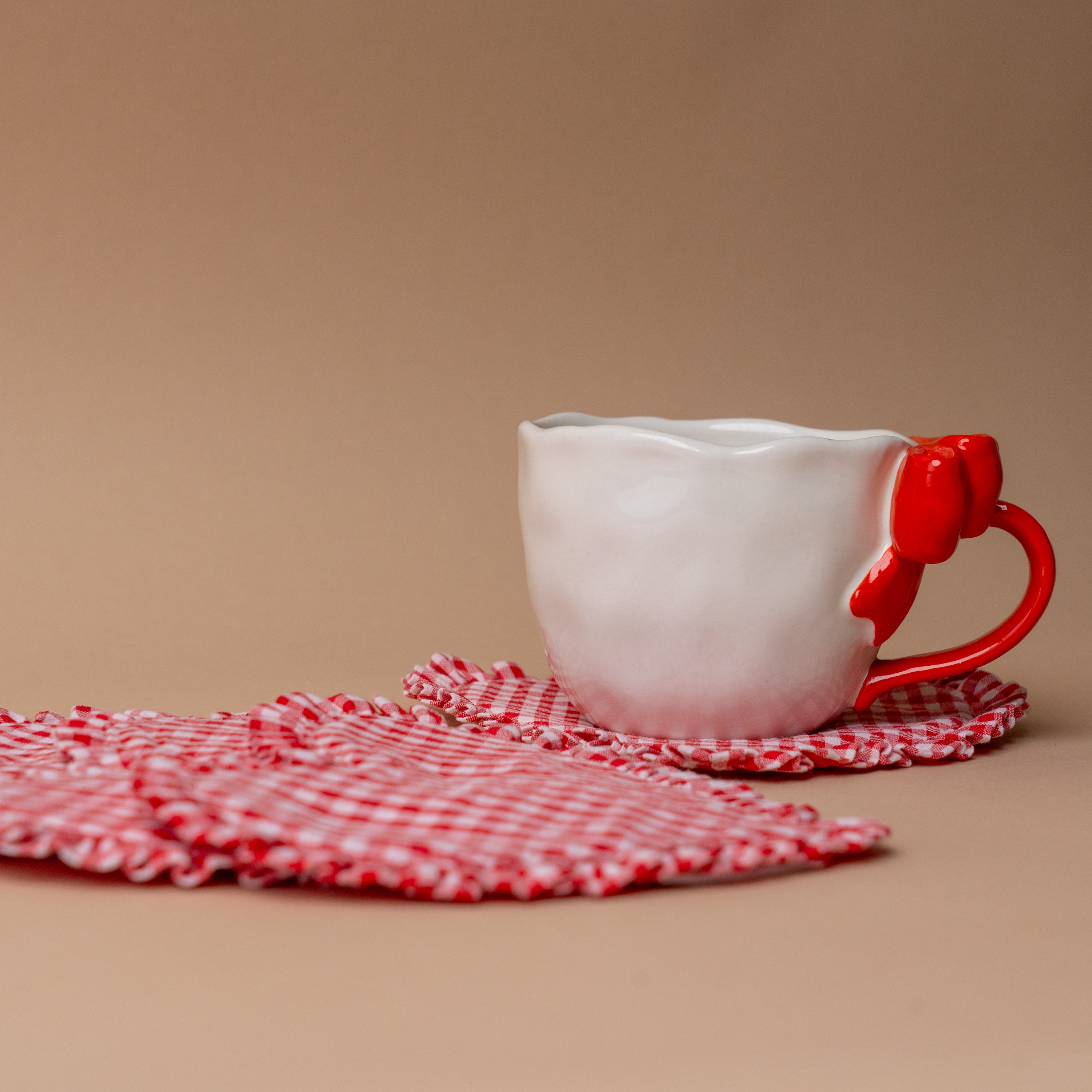Gingham Heart Coaster Rug & weave