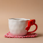 Gingham Heart Coaster Rug & weave