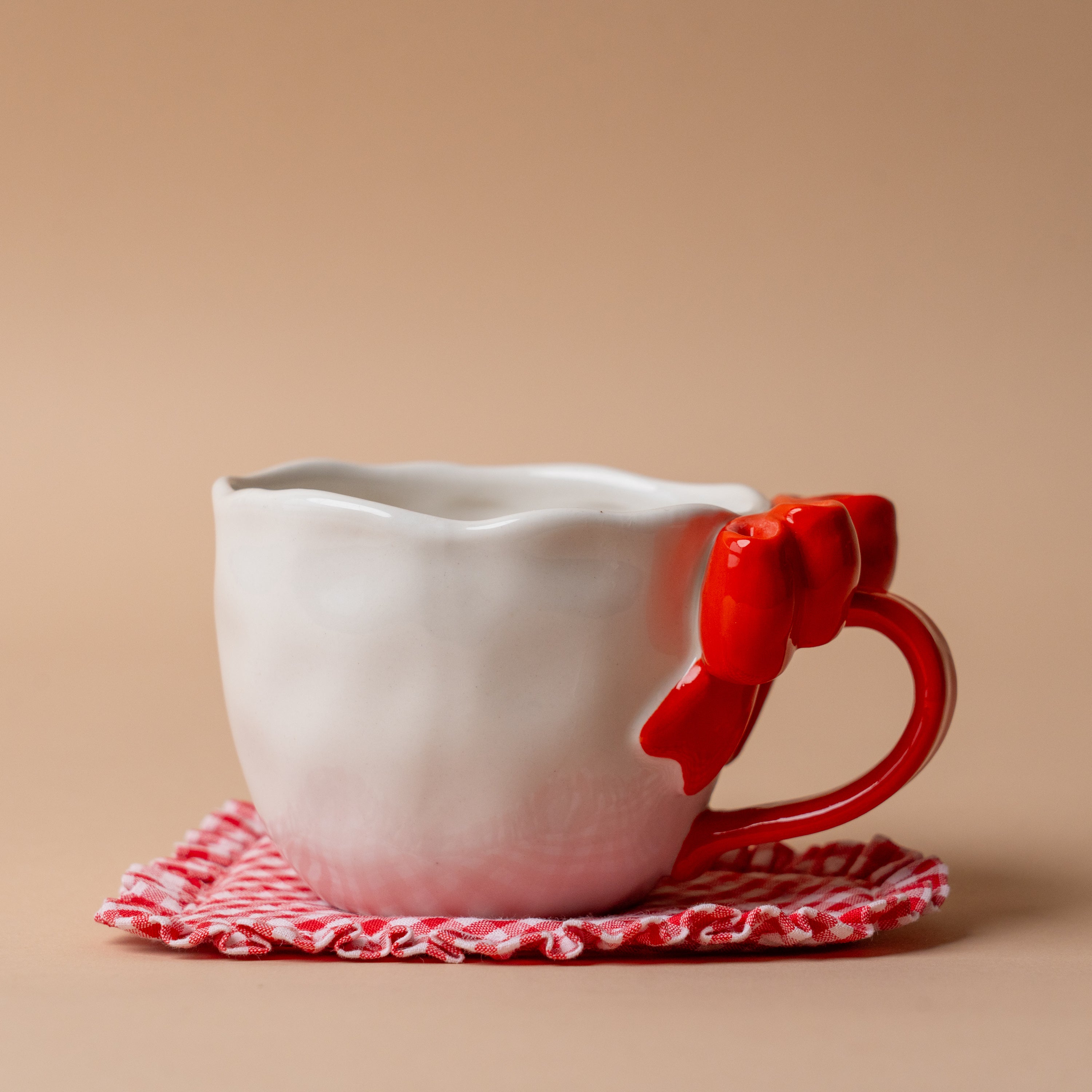 Gingham Heart Coaster Rug & weave