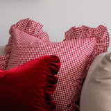 Red Gingham Ruffle Pillow Cover 3 - PILLOWS - essentials - cool Rug & Weave Pillows