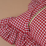 Red Gingham Ruffle Pillow Cover 3 - PILLOWS - essentials - cool Rug & Weave Pillows